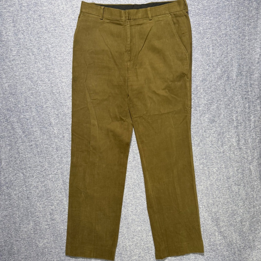 Banana Republic Mens Brown Flat Front Chino Pants 34x33 Straight Leg Slacks